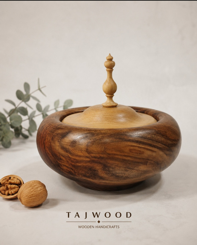 آجیل خوری لوکس و لاکچری با چوب گردو قطر۳۰ سانتیمتری
