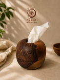 جعبه دستمال کاغذی چوبی استوانه ای